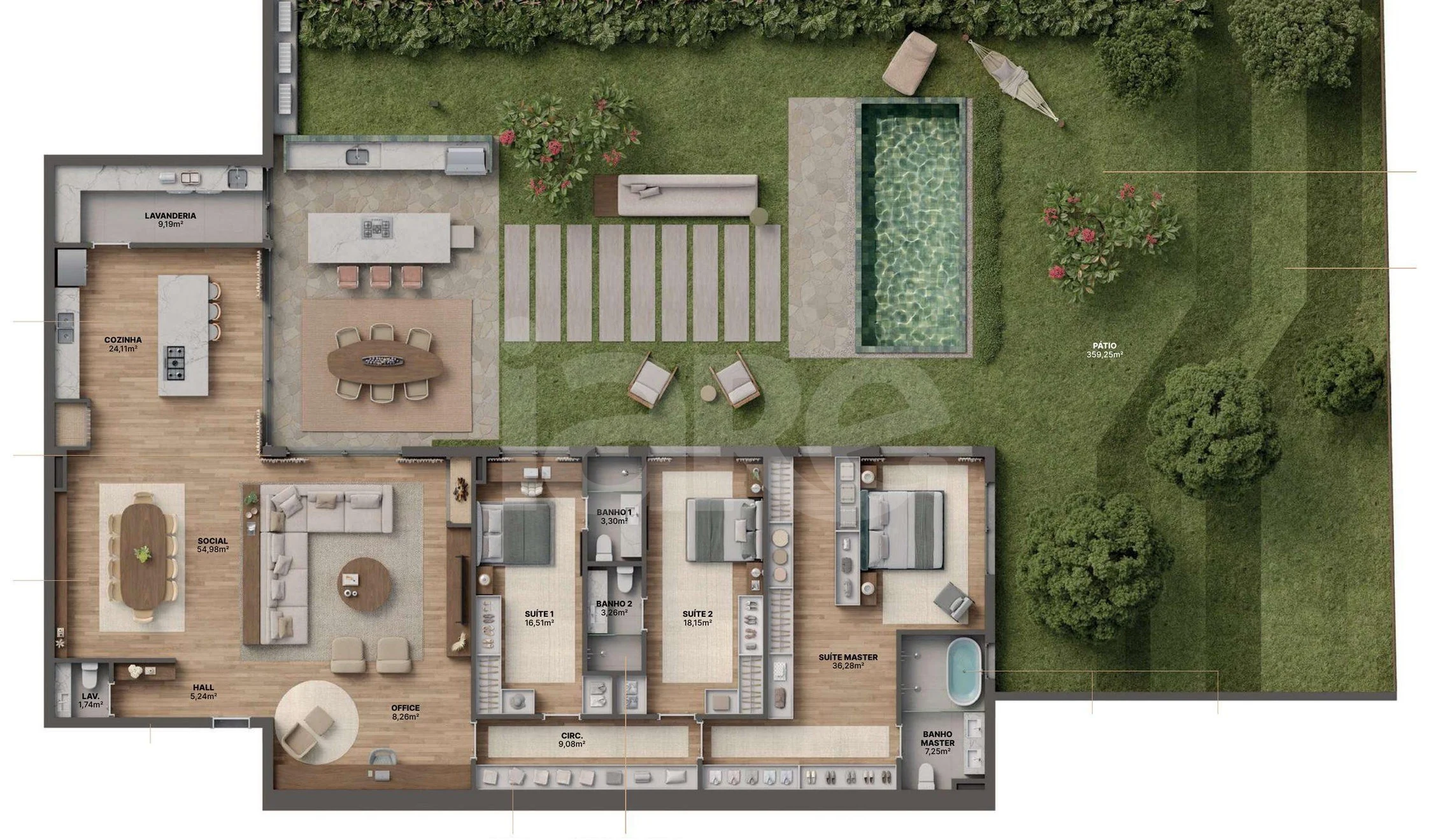 Planta — Garden 597,44 m²