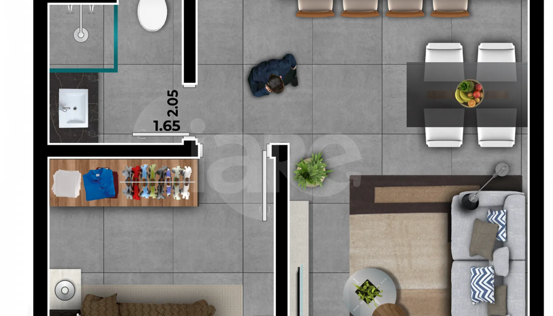 Planta — Apartamento 39,43 m²