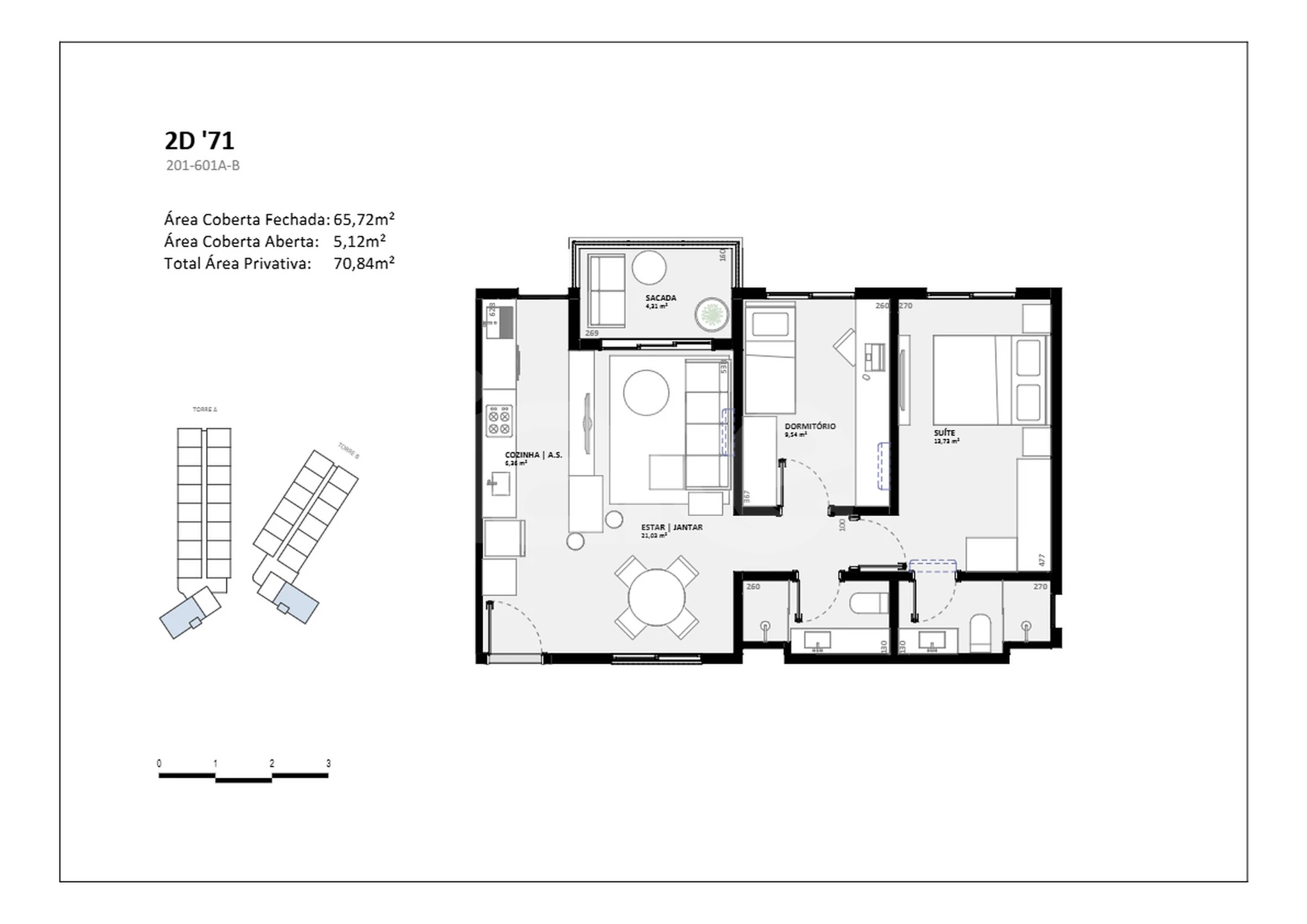 Planta — Apartamento 2 dormitórios