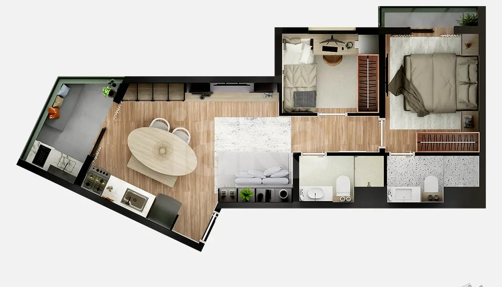 Planta — Apartamento 45,63 m²