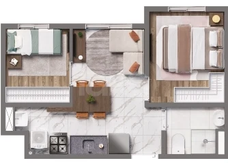 Planta — Apartamento 31,4 m²