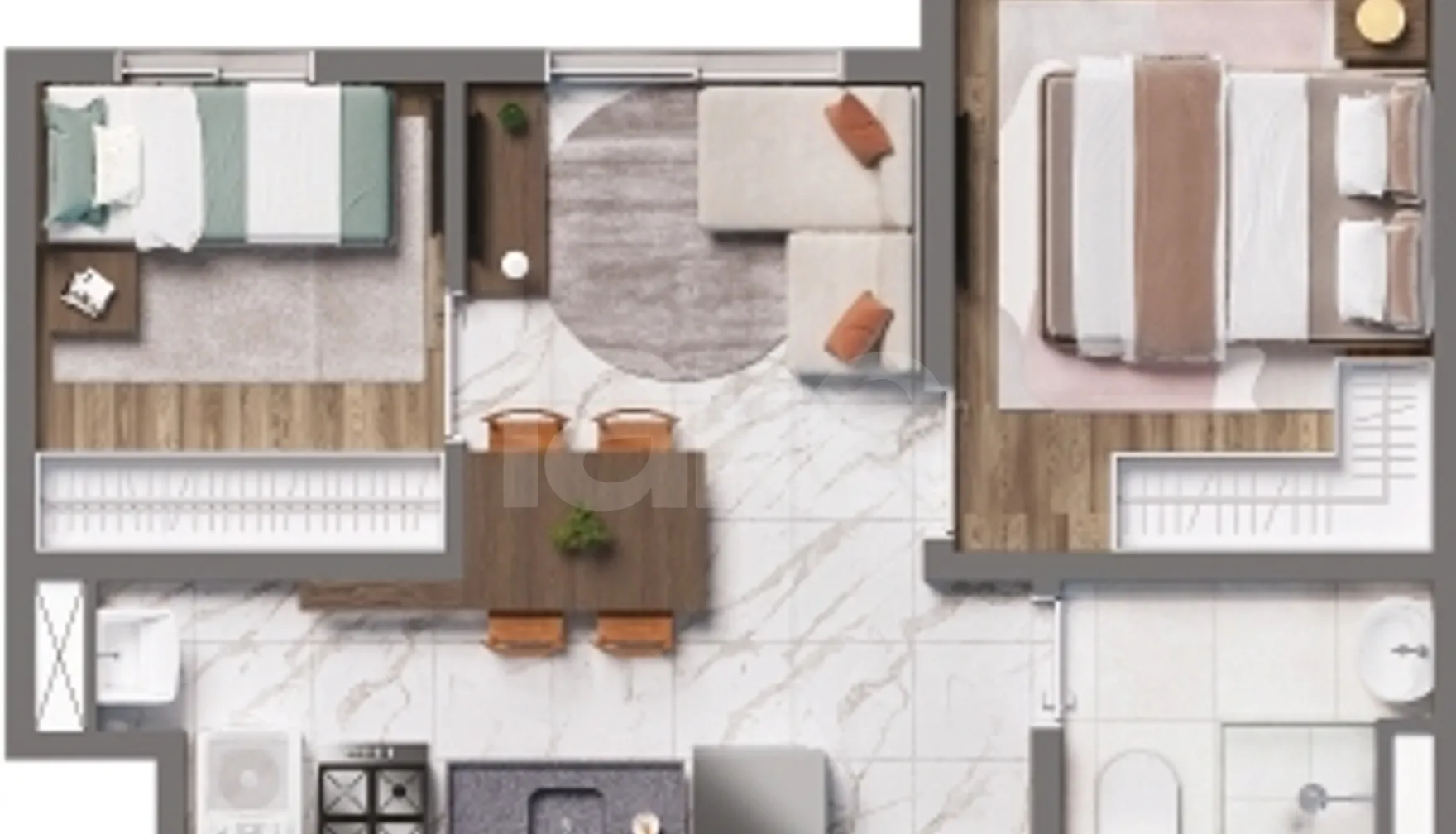 Planta — Apartamento 31,4 m²
