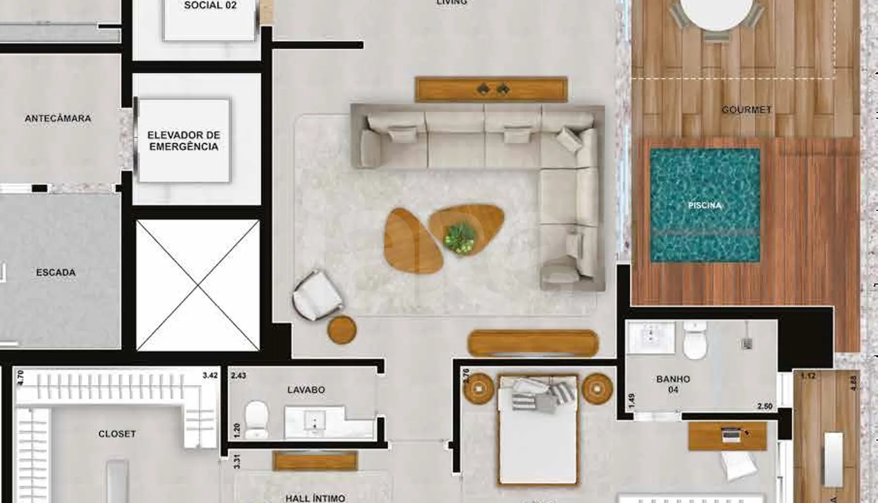 Planta — Apartamento 266,87 m²