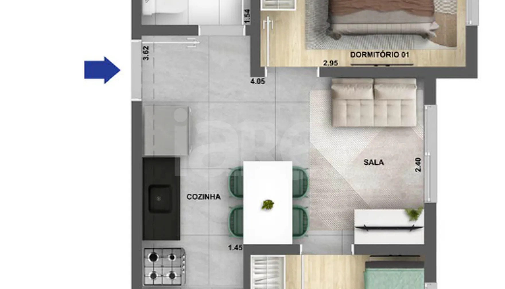 Planta — Apartamento 32,38 m²