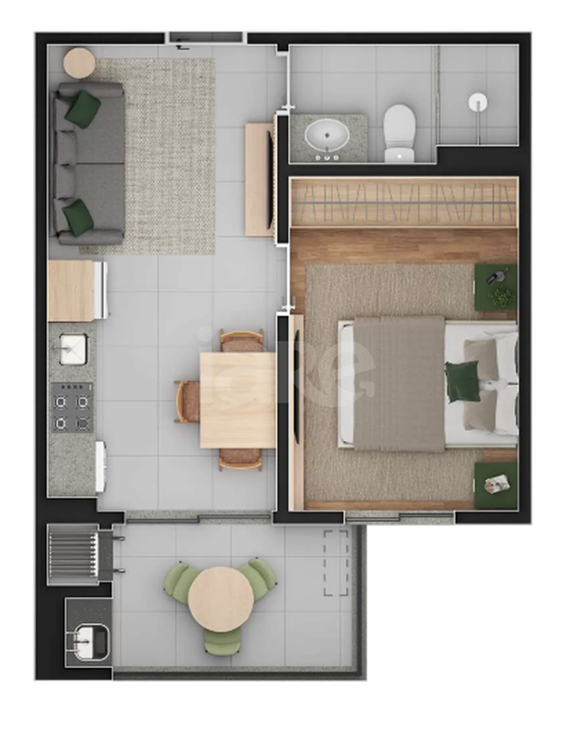 Planta — Garden 34,8 m²