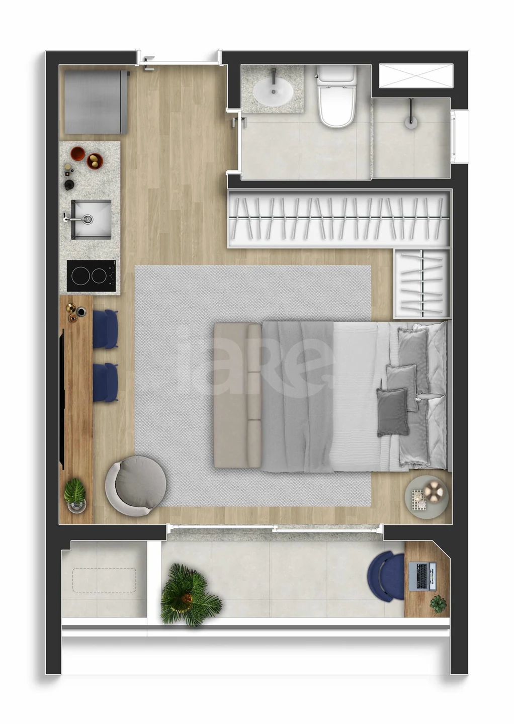 Planta — Apartamento 29,25 m²