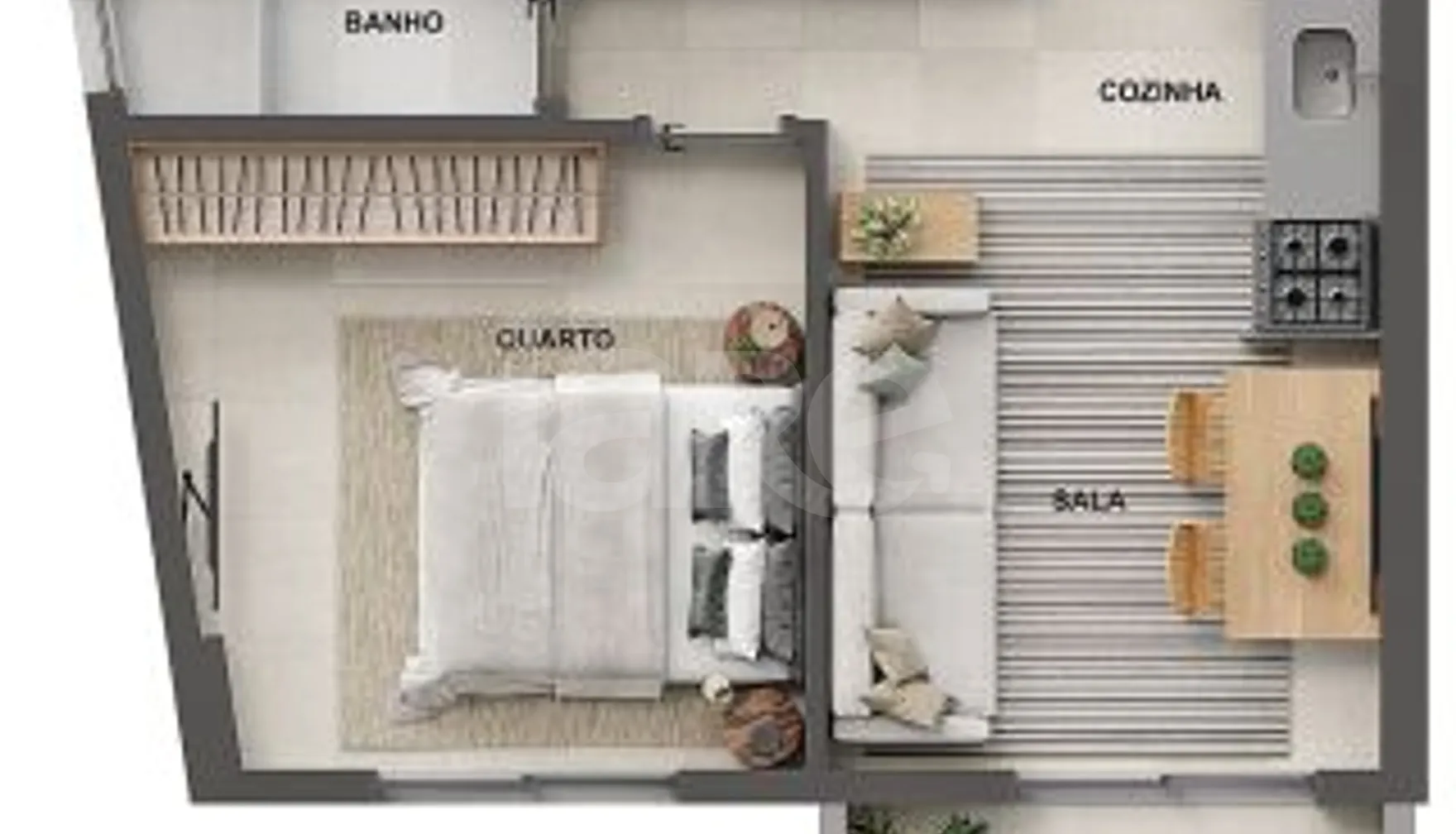 Planta — Apartamento 38,4 m²