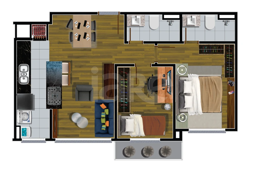 Planta — Apartamento 57,93 m²