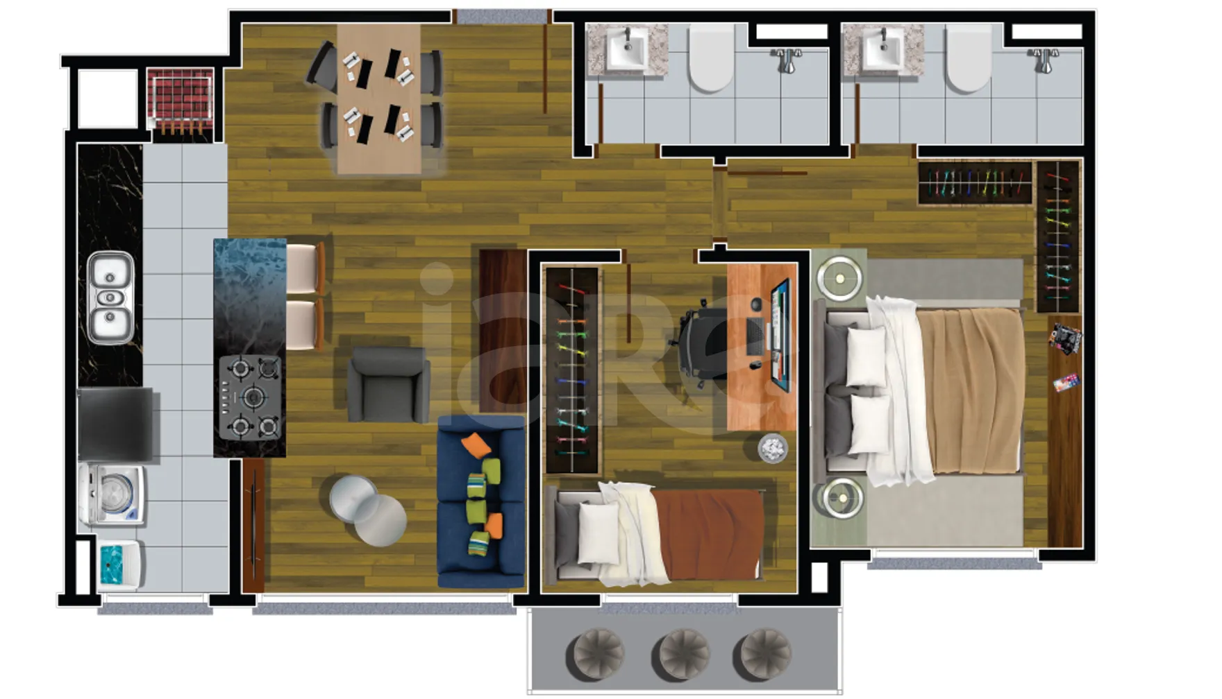 Planta — Apartamento 57,93 m²