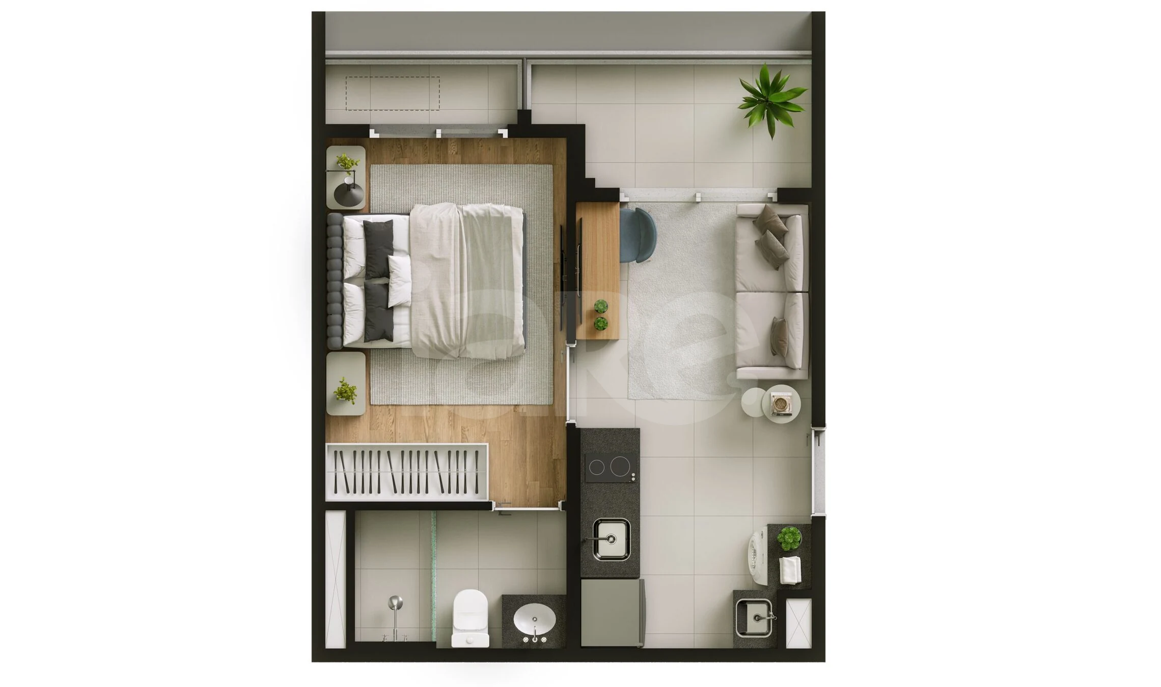 Planta — Apartamento 34,73 m²