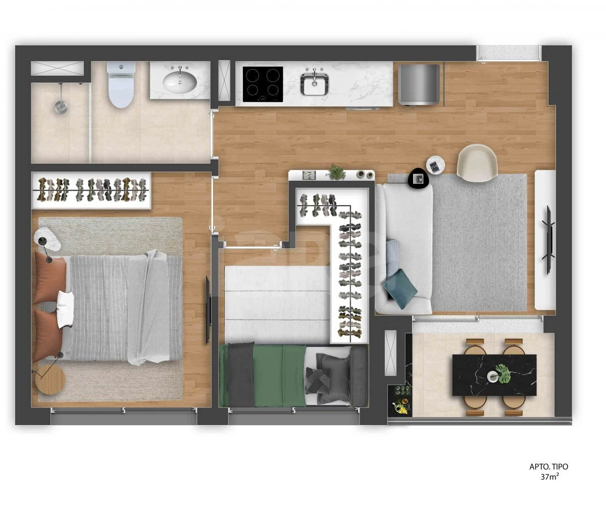 Planta — Apartamento 37,92 m²
