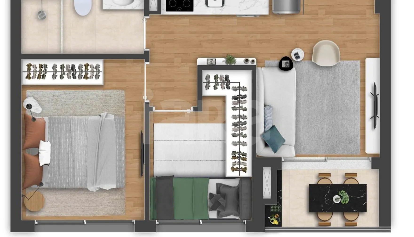Planta — Apartamento 37,92 m²