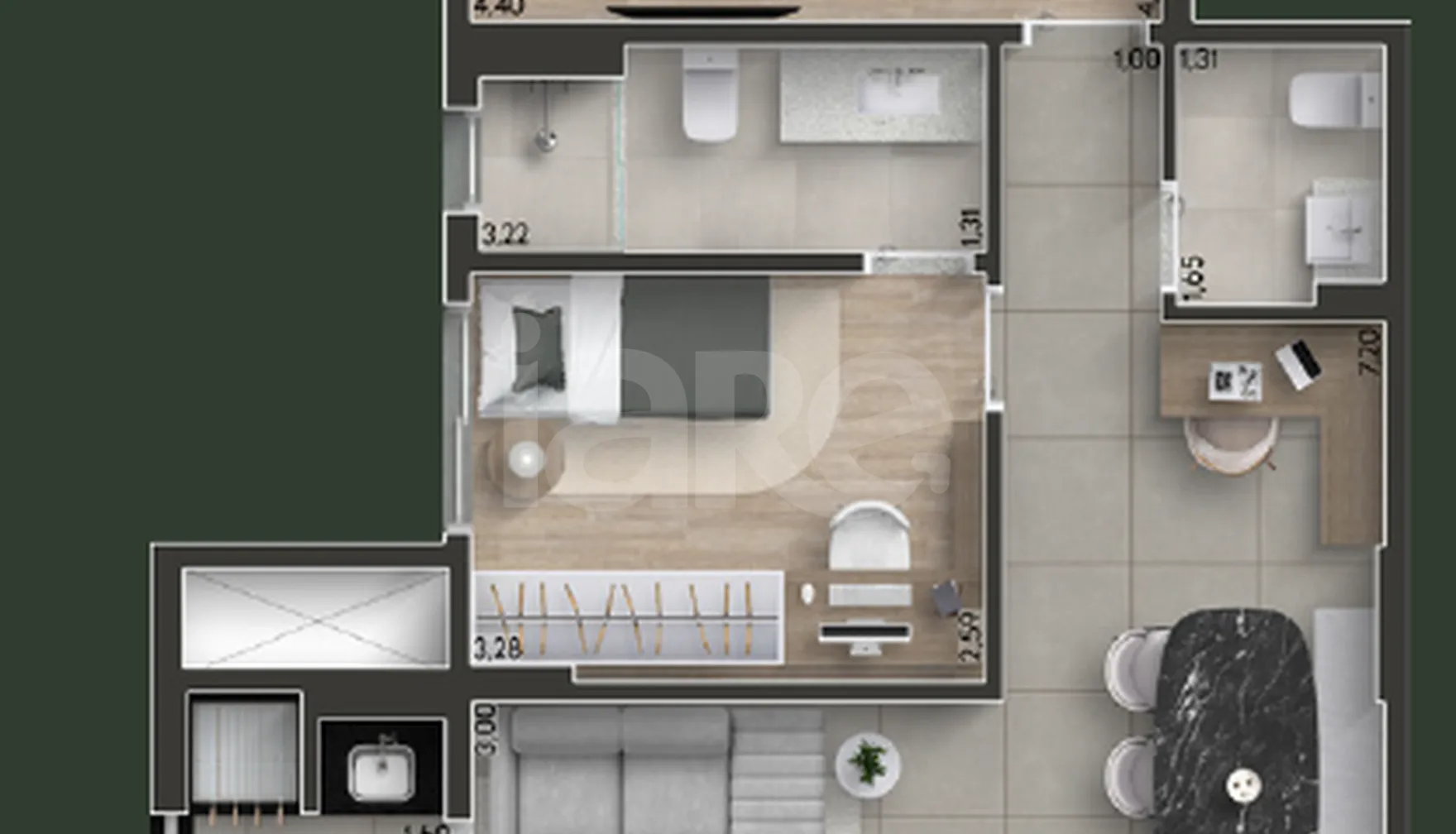 Planta — Apartamento 87,76 m²