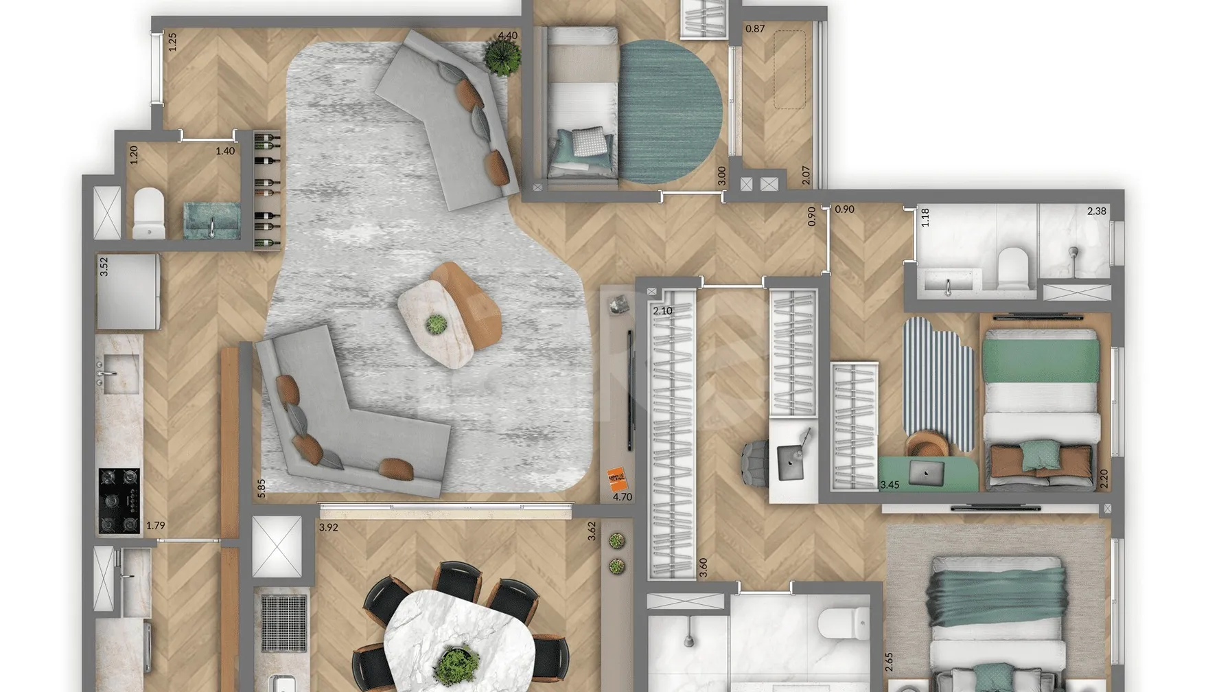 Planta — Garden 140 m²