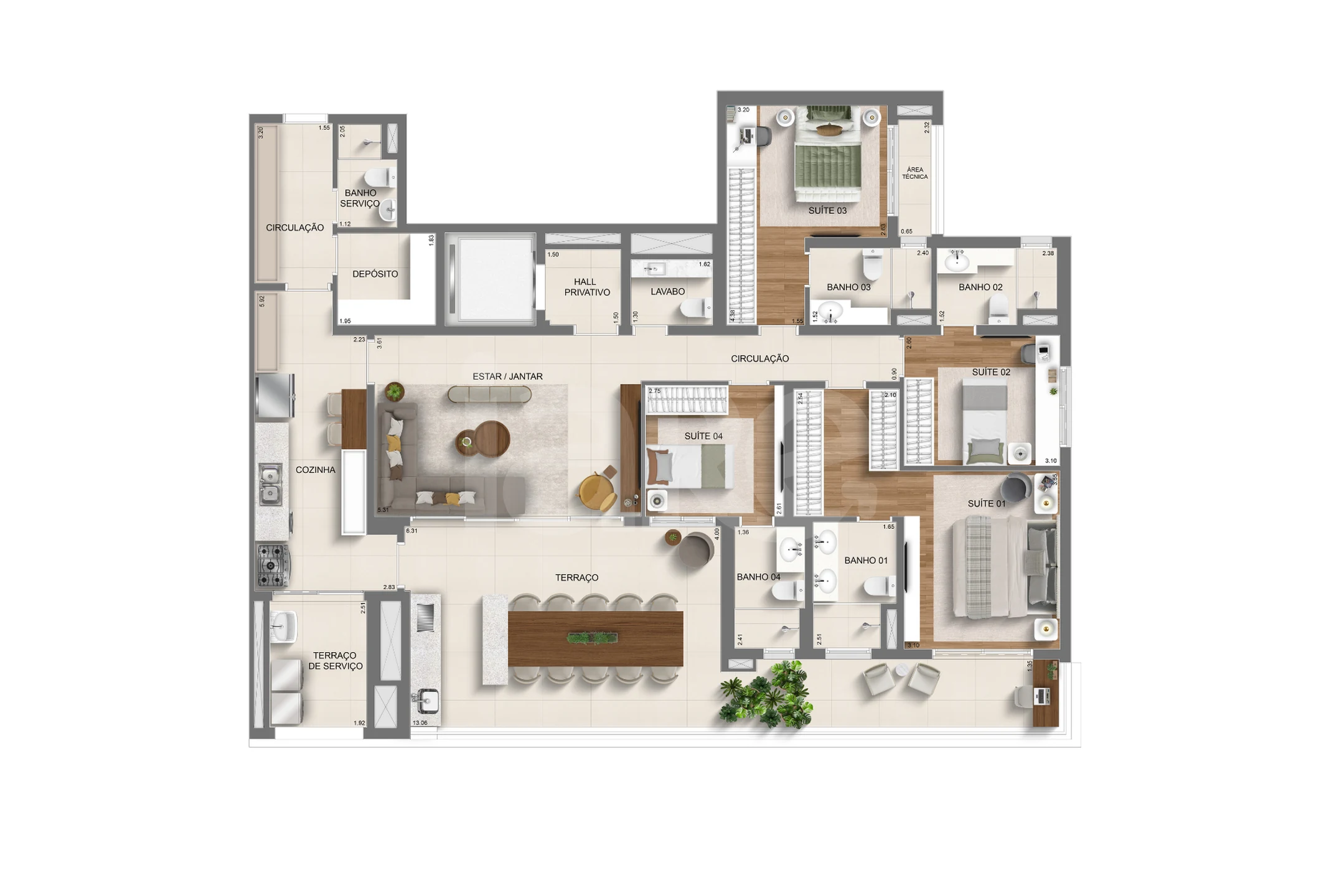 Planta — Apartamento 179,33 m²