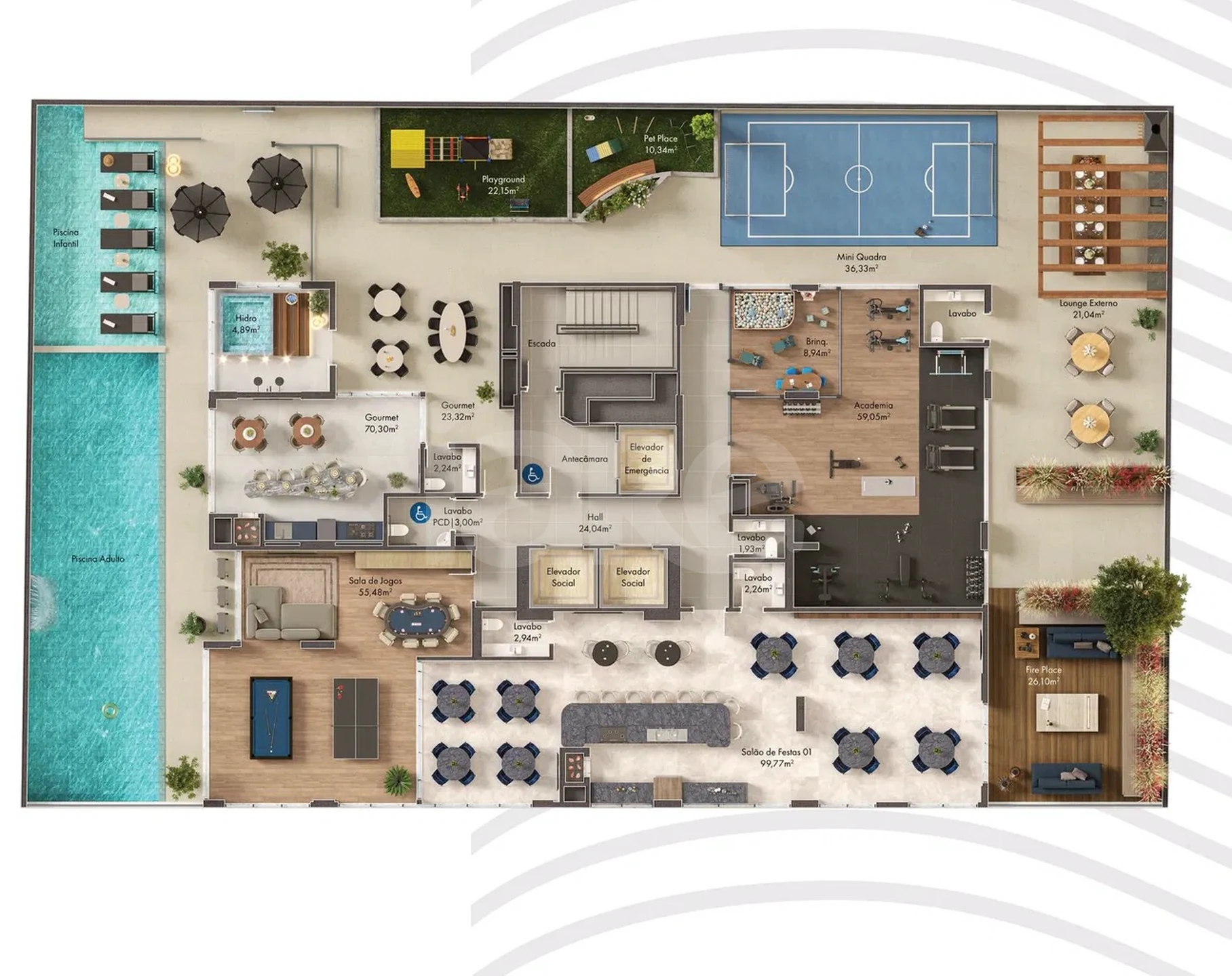 Planta — Pavimento lazer
