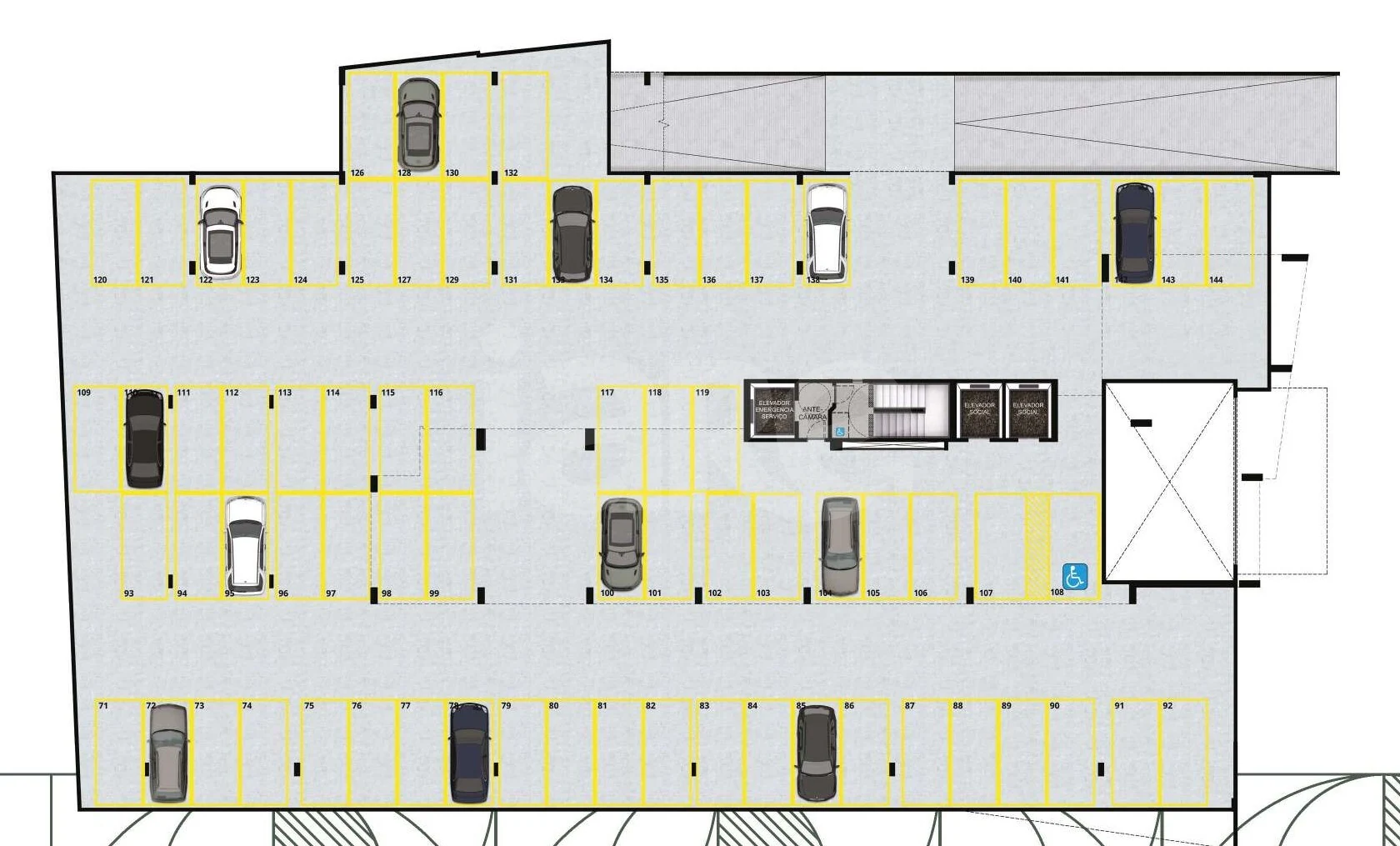 Planta — Pavimento garagem 1
