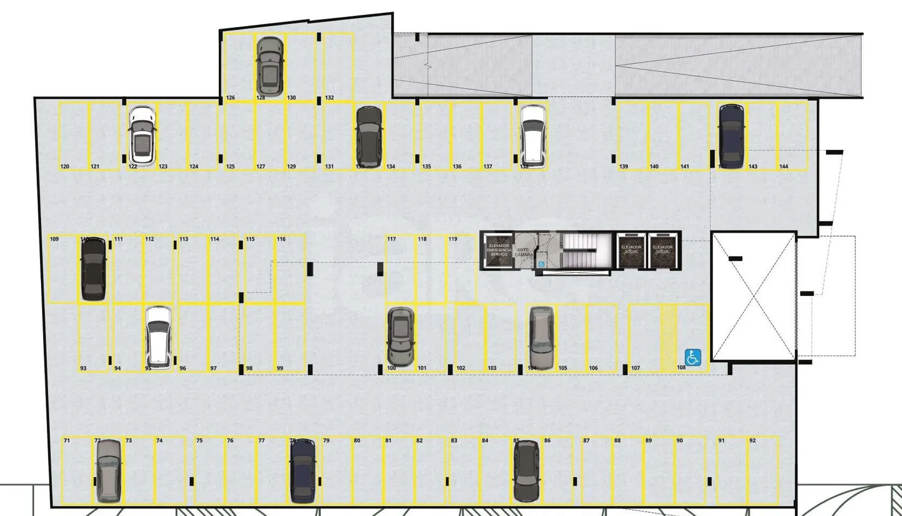 Planta — Pavimento garagem 1