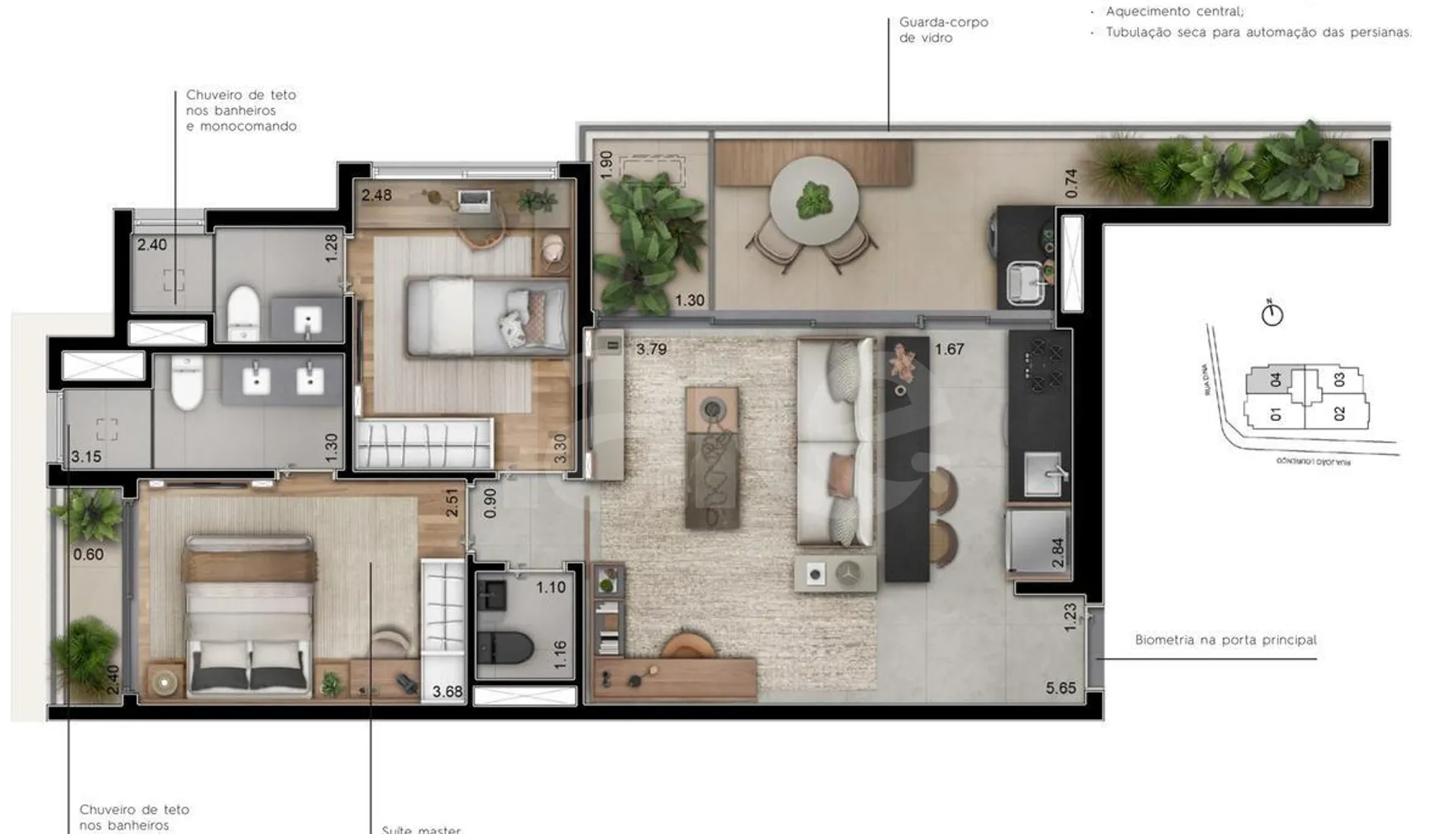 Planta — Apartamento 81,6 m²