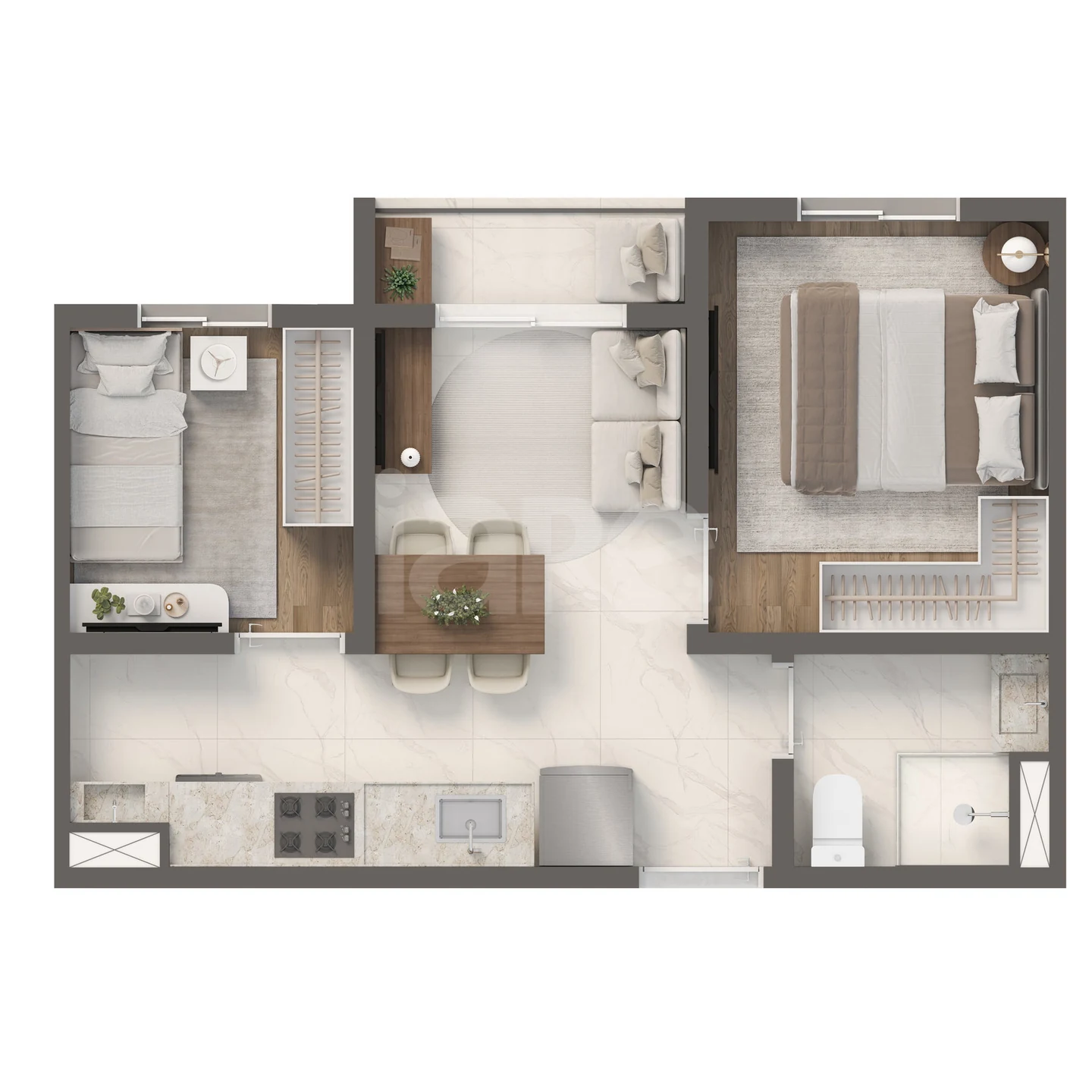 Planta — Apartamento 32,45 m²
