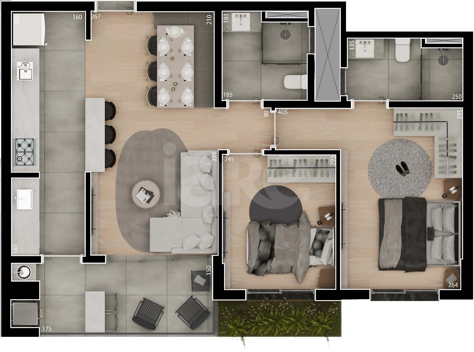 Planta — Apartamento 64,09 m²