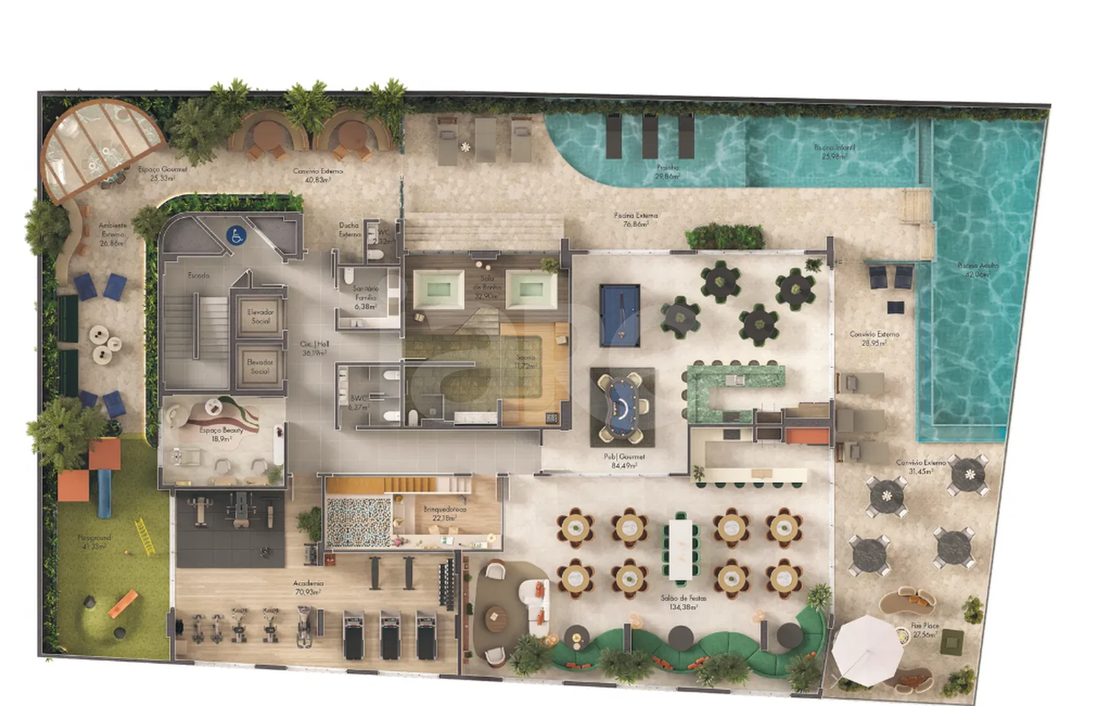 Planta — Pavimento lazer