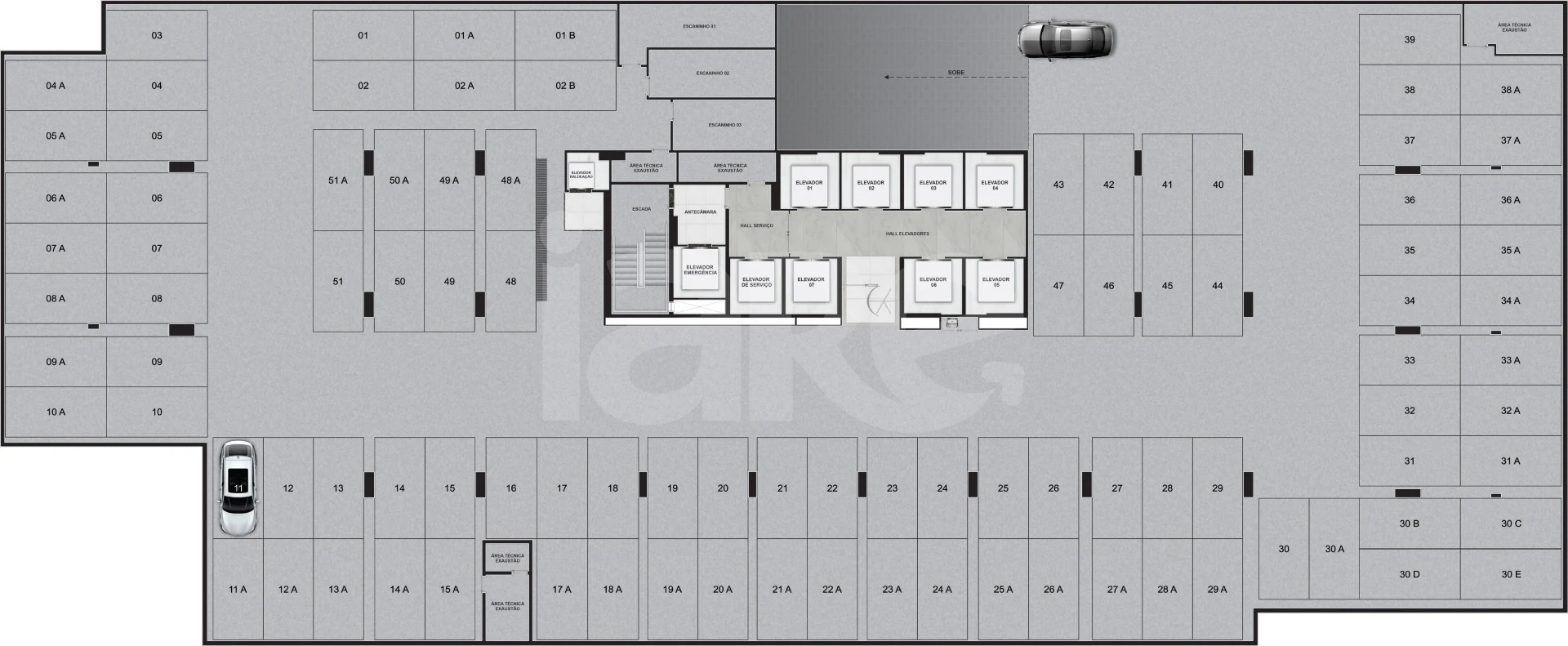Planta — Pavimento subsolo 4