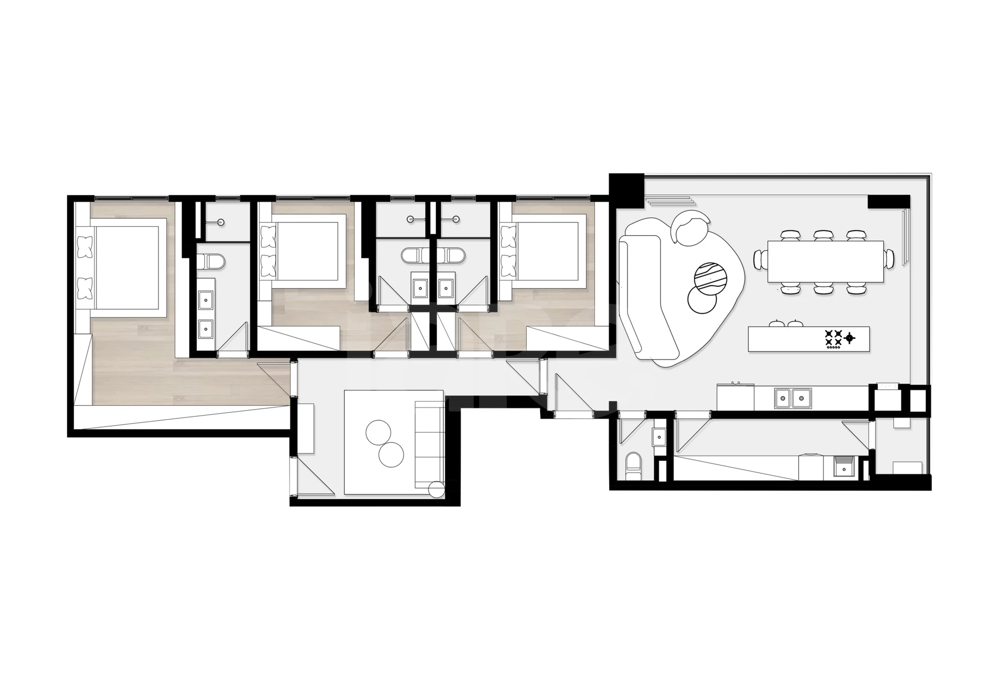 Planta — Apartamento 140 m²