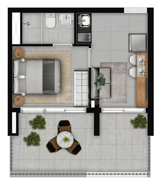 Planta — Apartamento 30,93 m²
