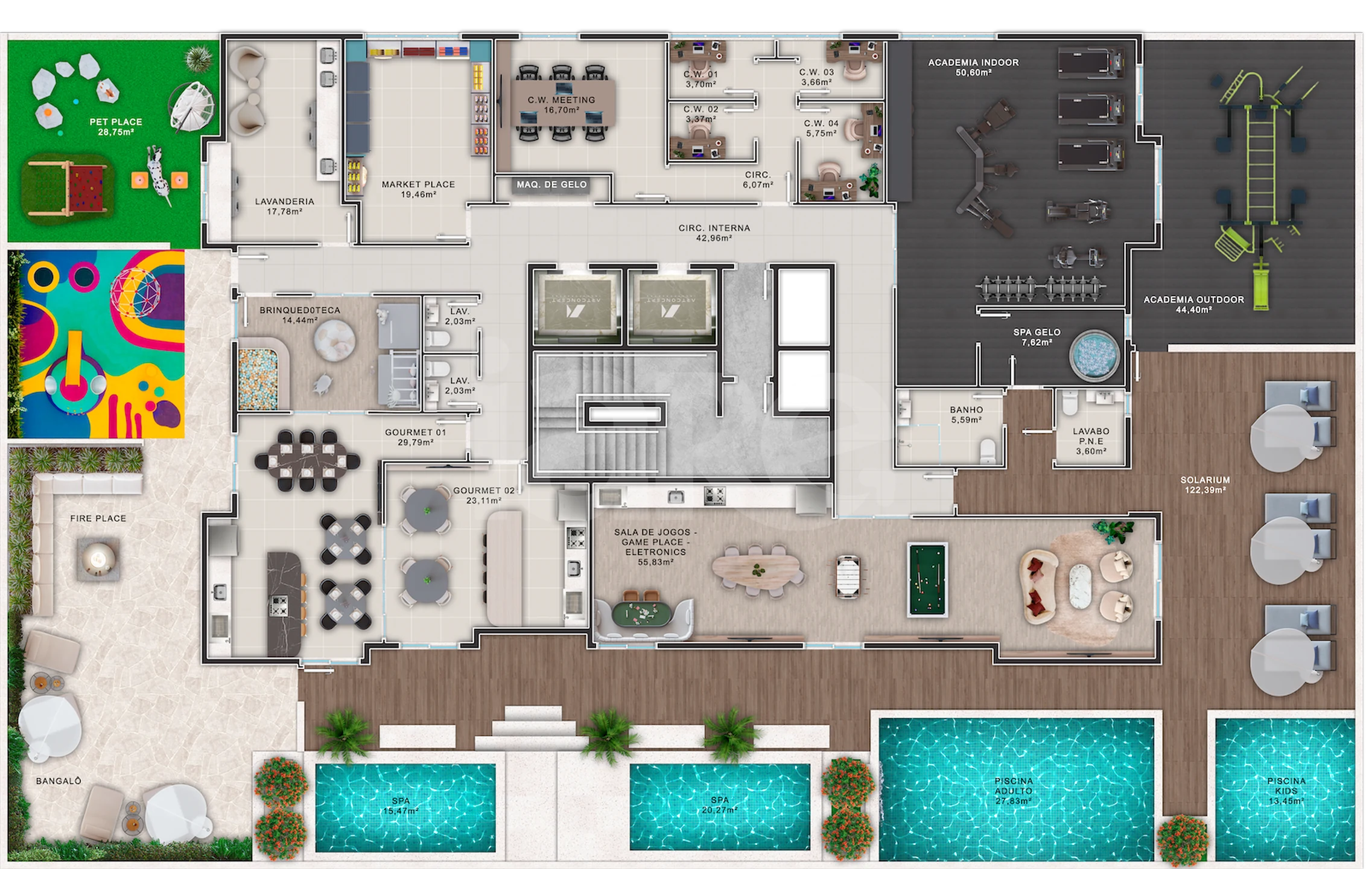 Planta — Pavimento lazer
