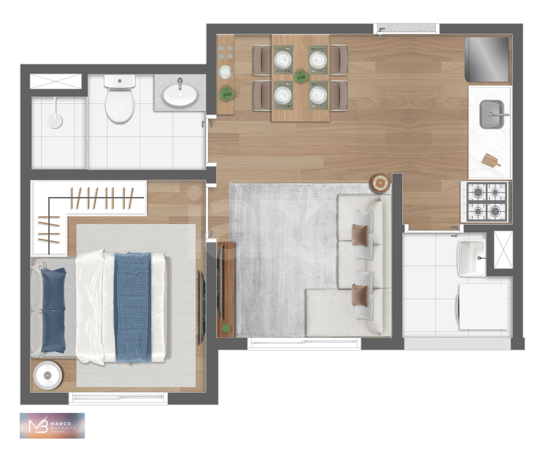 Planta — Apartamento 30,77 m²