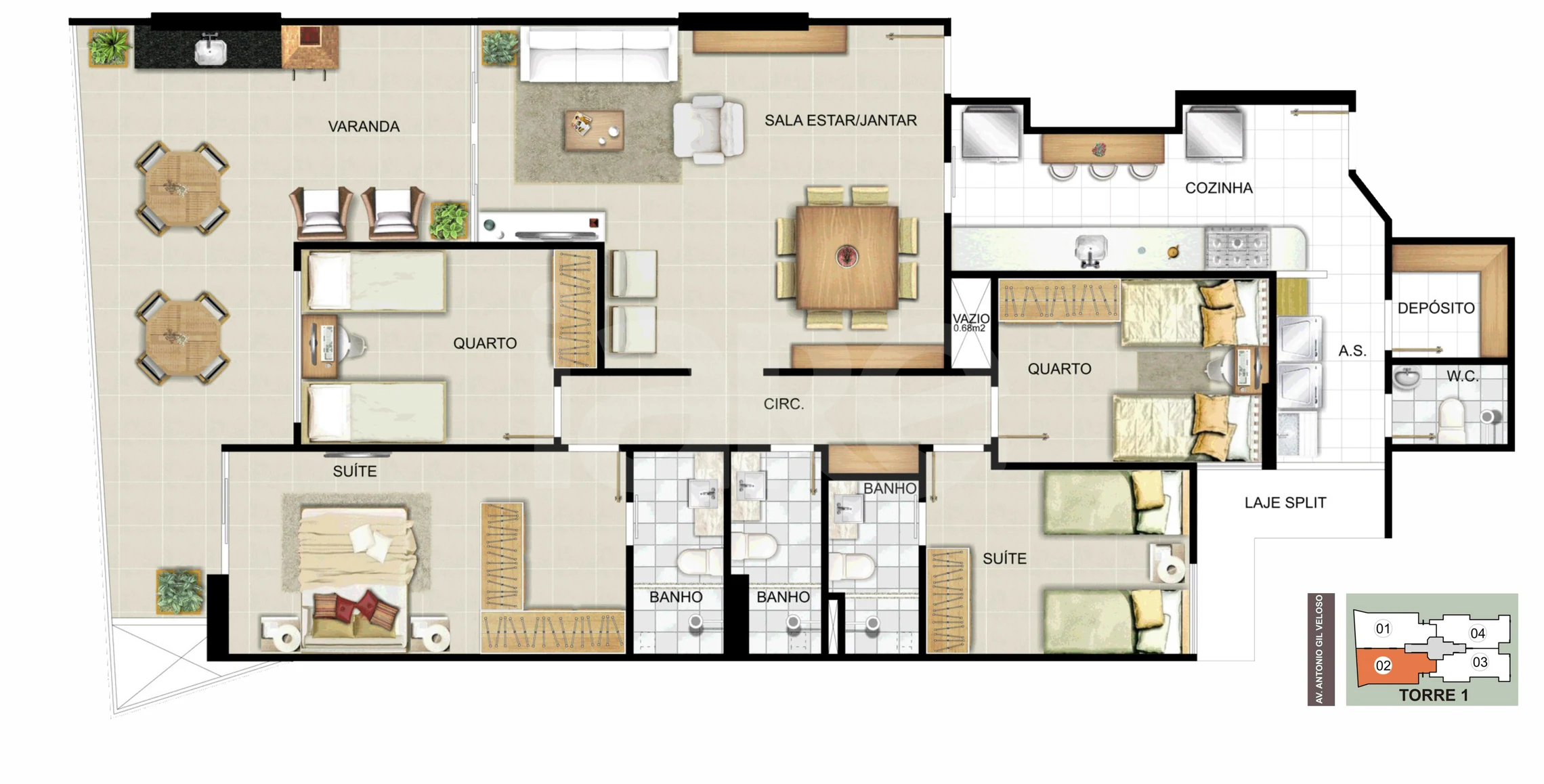 Planta — Apartamento 148,52 m²