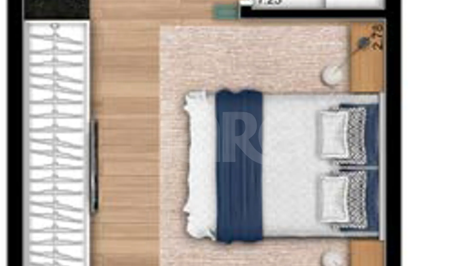 Planta — Studio 26,7 m²