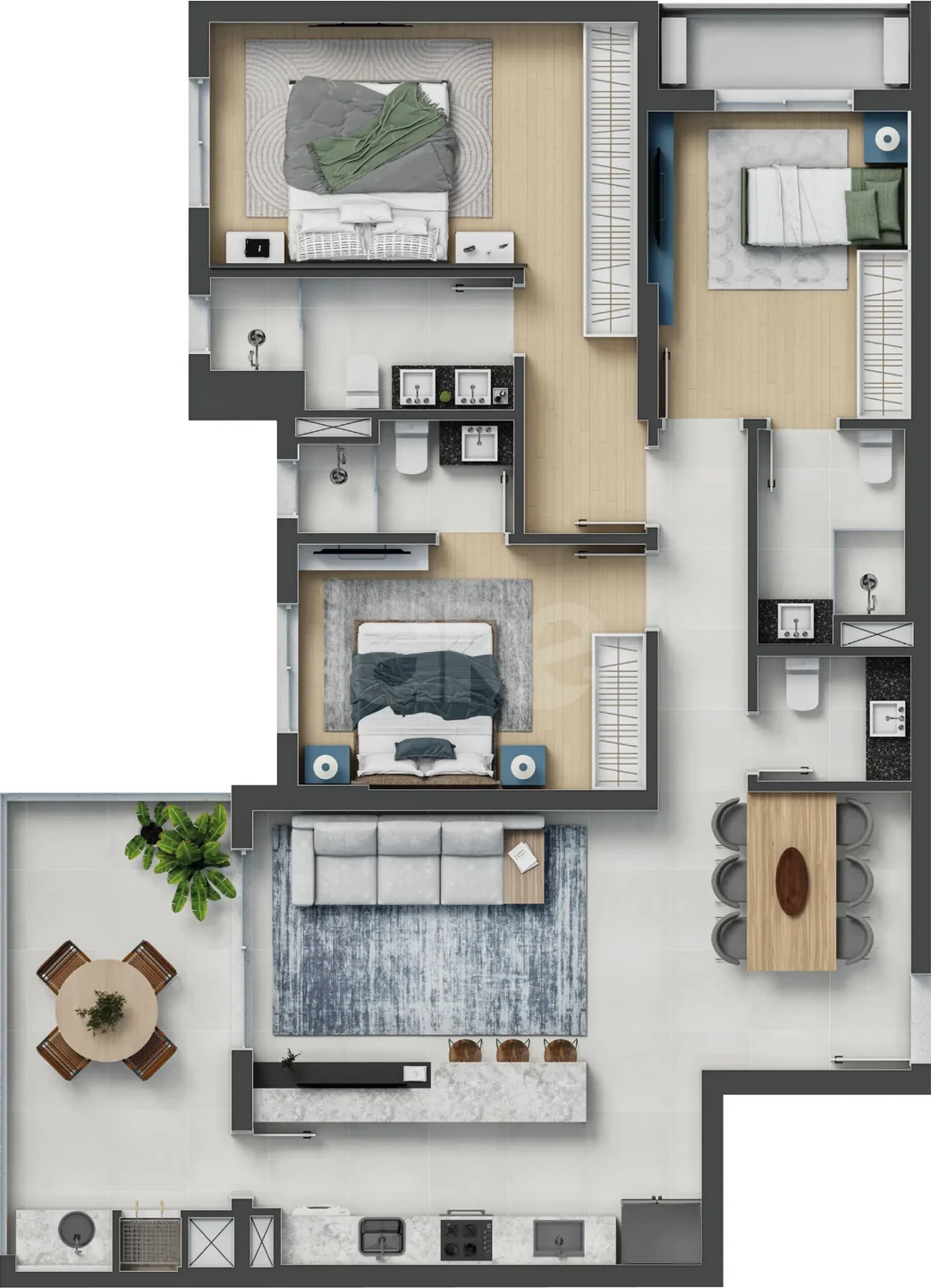 Planta — Apartamento 118 m²