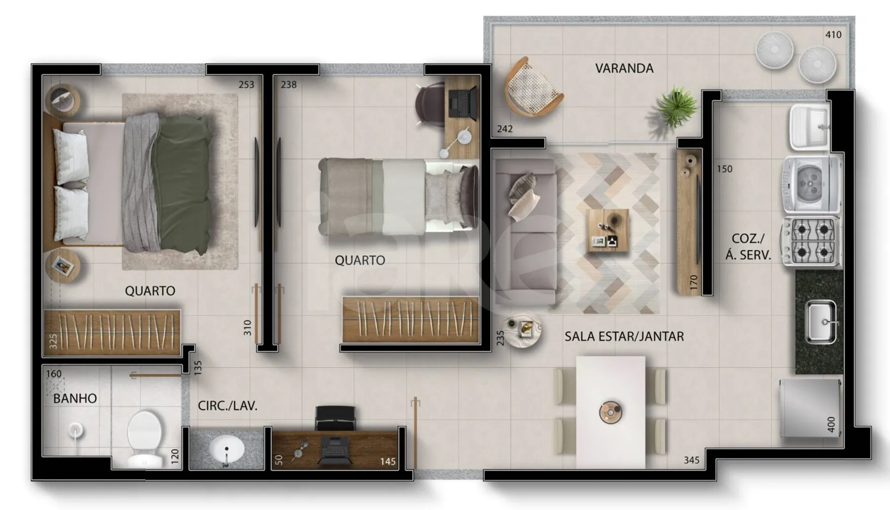 Planta — Apartamento 47,65 m²