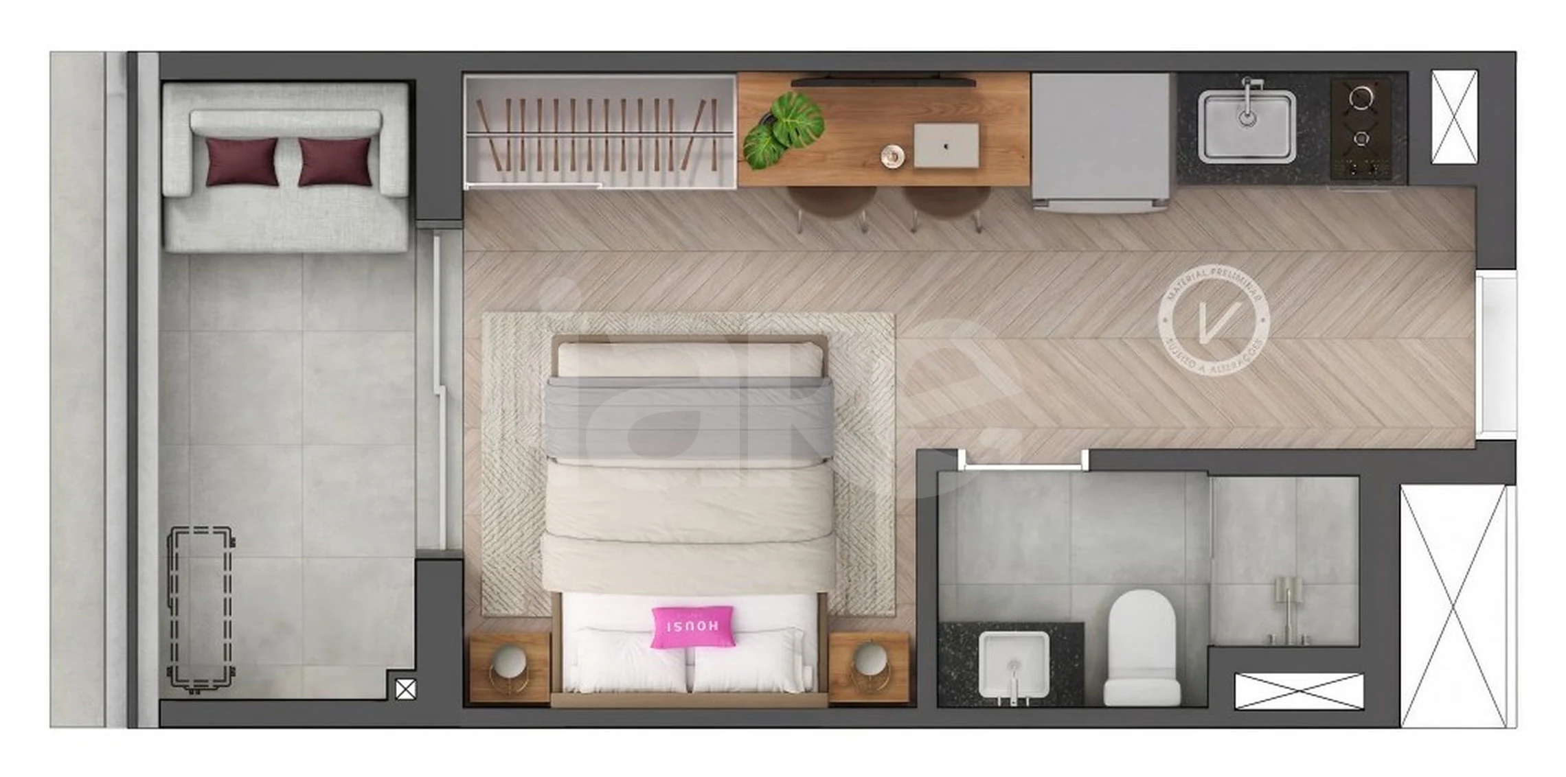 Planta — Apartamento 26,24 m²