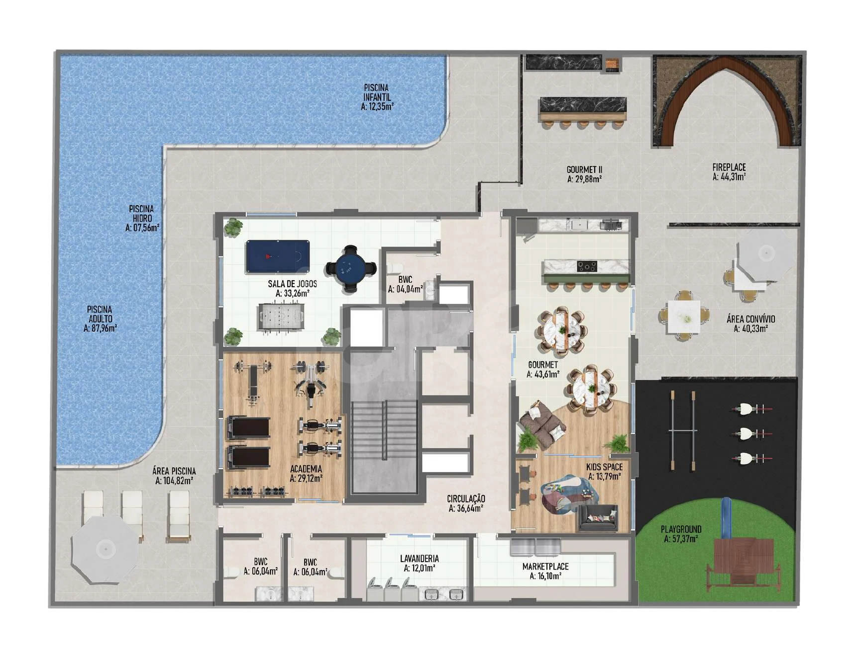 Planta — Pavimento lazer