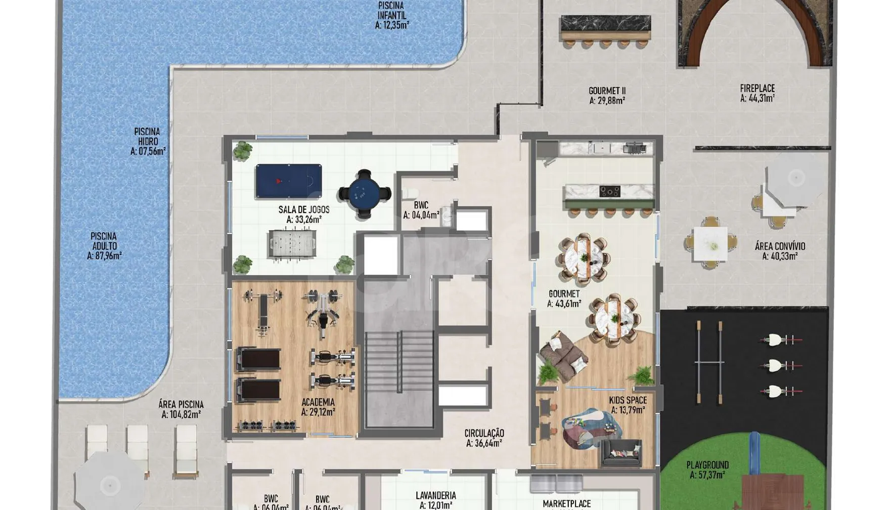 Planta — Pavimento lazer