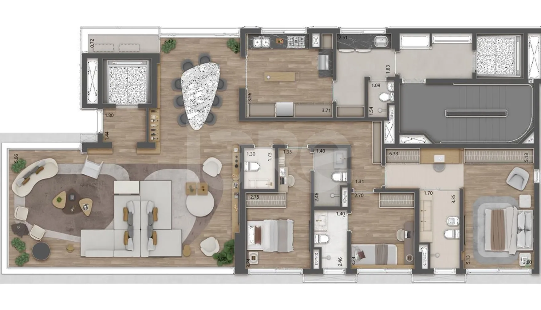 Planta — Apartamento 185,45 m²