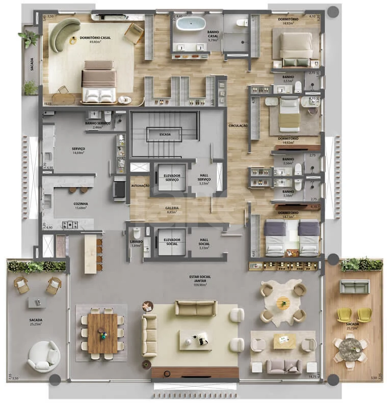 Planta — Apartamento 382,2 m²