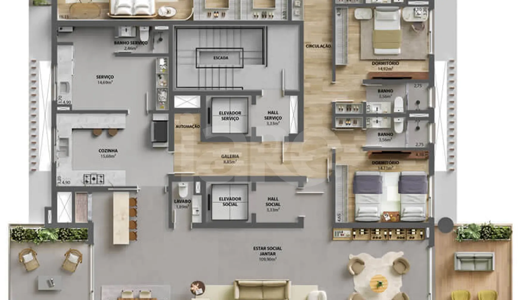 Planta — Apartamento 382,2 m²