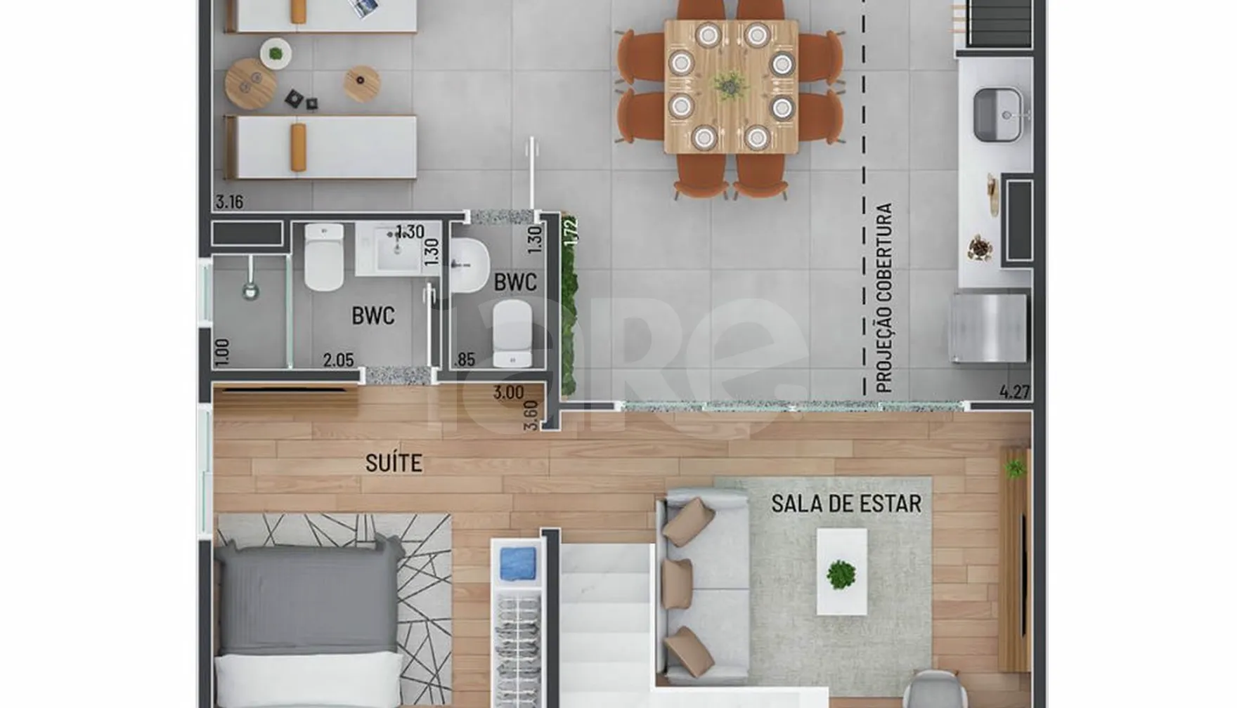 Planta — Cobertura Duplex 125 m²
