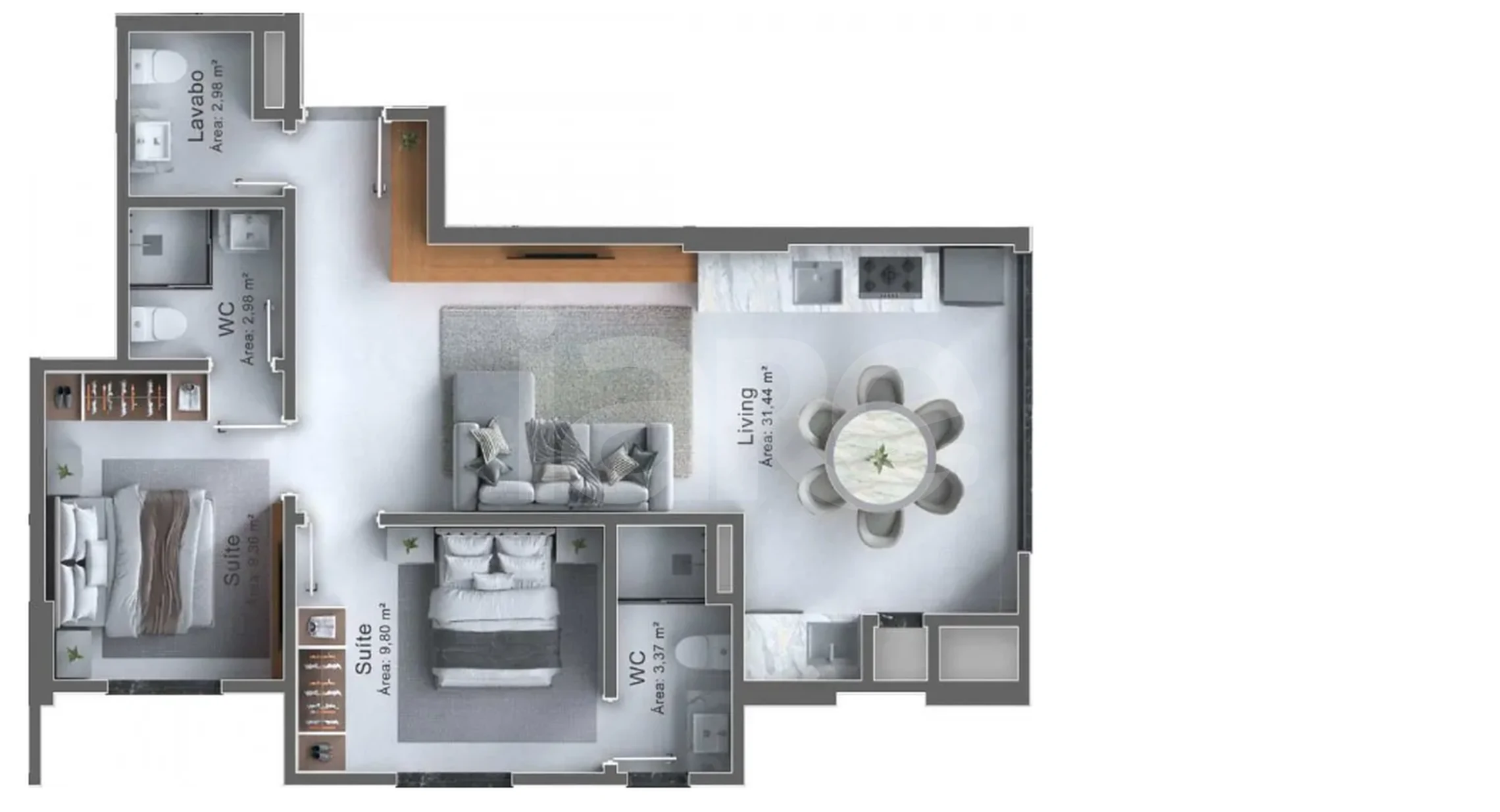 Planta — Apartamento 70 m²