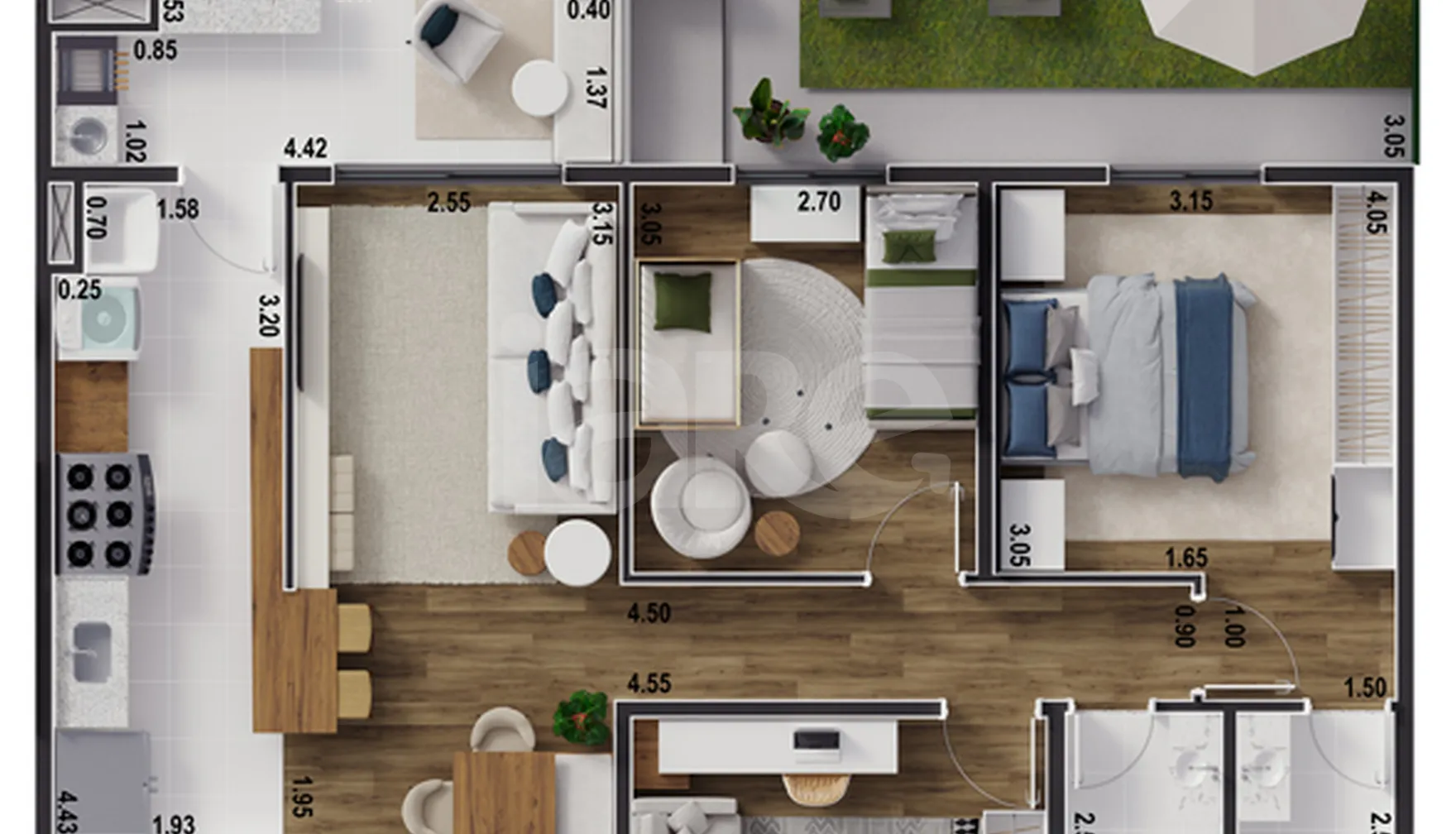 Planta — Apartamento 82,27 m²