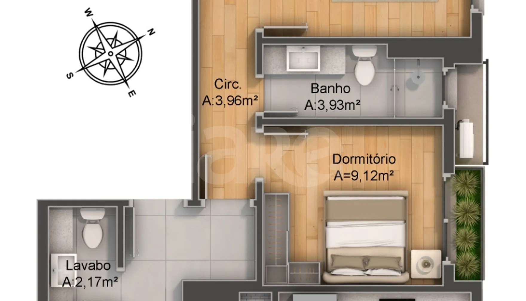 Planta — Apartamento 110,39 m²