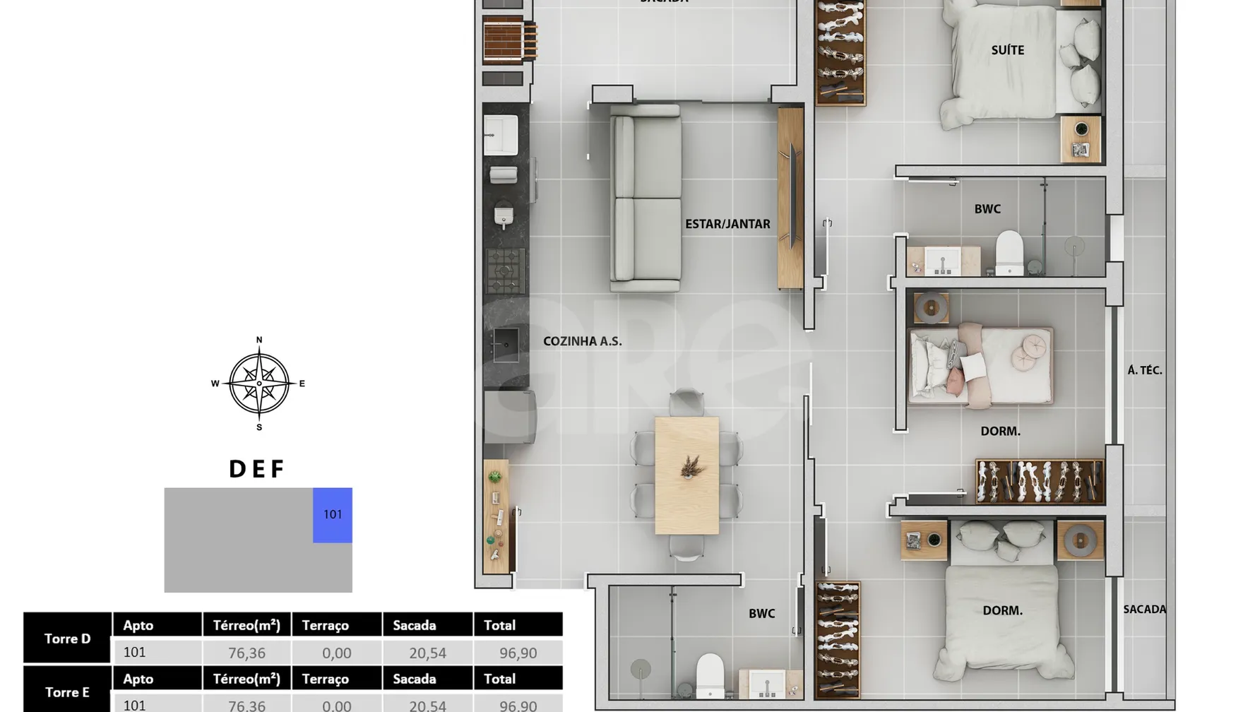 Planta — Garden 96,9 m²