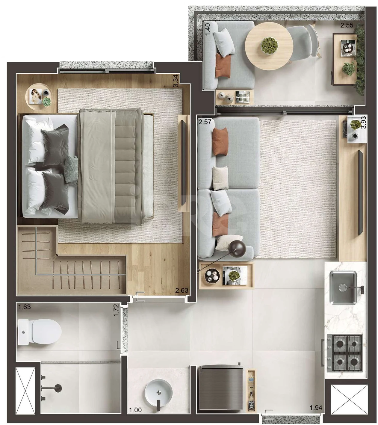 Planta — Apartamento 29,43 m²