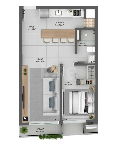 Planta — Garden 69,77 m²