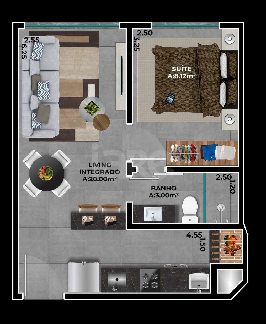 Planta — Apartamento 35,23 m²