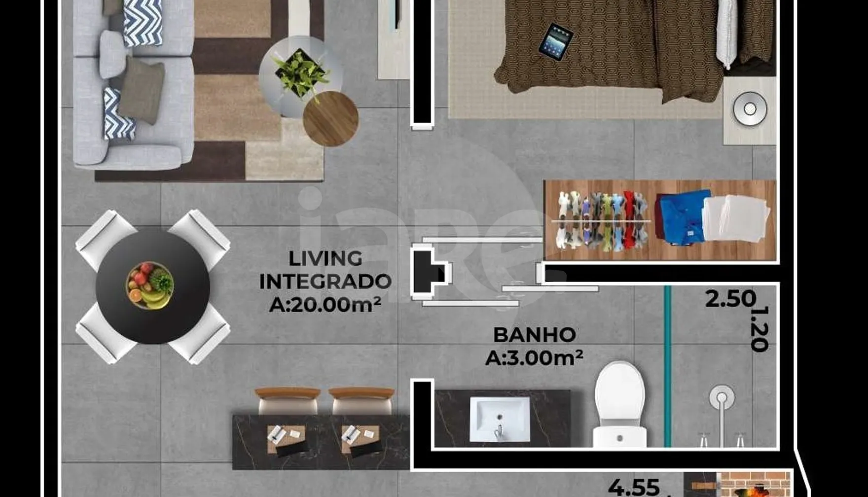 Planta — Apartamento 35,23 m²